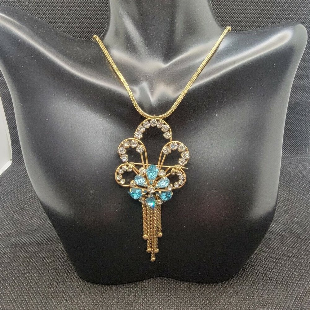 Dennis Cogdell design Pendant M&S 12k G.F. Austria Crystal. P. NAPiER Necklace